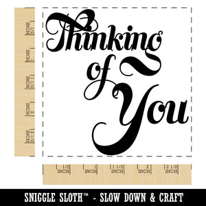 Thinking of You Elegant Text Square Rubber Stamp for Stamping Crafting