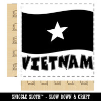 Vietnam with Waving Flag Cute Square Rubber Stamp for Stamping Crafting