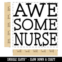 Awesome Nurse Fun Text Square Rubber Stamp for Stamping Crafting