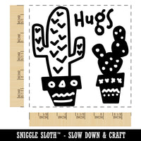 Cactus Hugs Doodle Square Rubber Stamp for Stamping Crafting