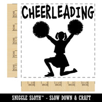 Cheerleading Cheerleader Fun Text Square Rubber Stamp for Stamping Crafting