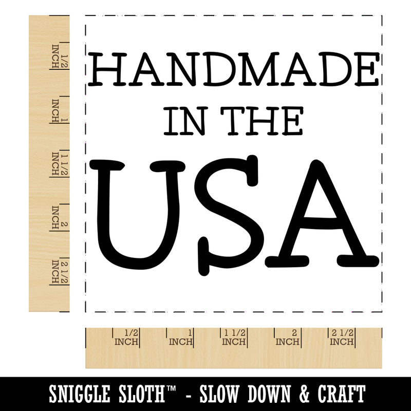 Handmade in the USA America Square Rubber Stamp for Stamping Crafting