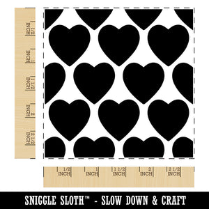 Heart Pattern Background Square Rubber Stamp for Stamping Crafting