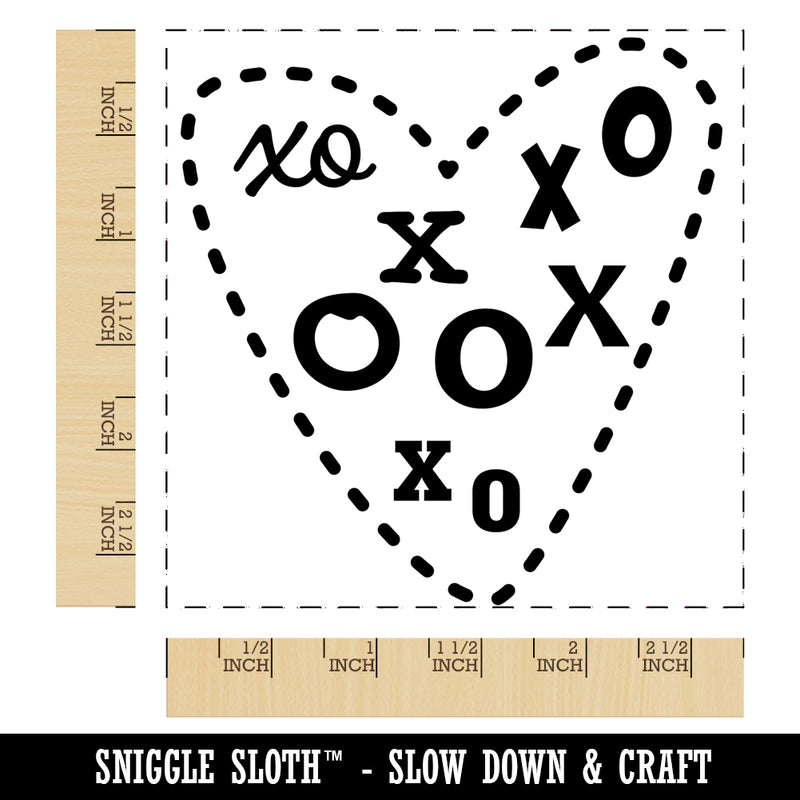 Heart XO Love Square Rubber Stamp for Stamping Crafting