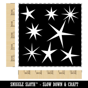 Stars at Night Background Square Rubber Stamp for Stamping Crafting