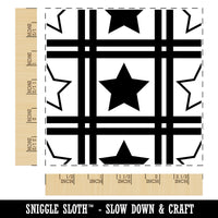 Stars Stripes Pattern Patriotic July 4 Background Square Rubber Stamp for Stamping Crafting