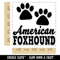 American Foxhound Dog Paw Prints Fun Text Square Rubber Stamp for Stamping Crafting