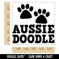 Aussiedoodle Dog Paw Prints Fun Text Square Rubber Stamp for Stamping Crafting