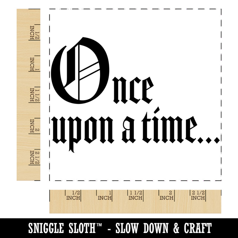 Once Upon a Time Fairy Tale Wedding Old Timey Text Square Rubber Stamp for Stamping Crafting