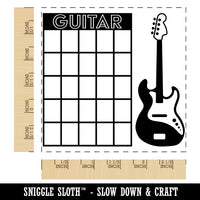 Electric Bass Guitar Chord Chart Square Rubber Stamp for Stamping Crafting