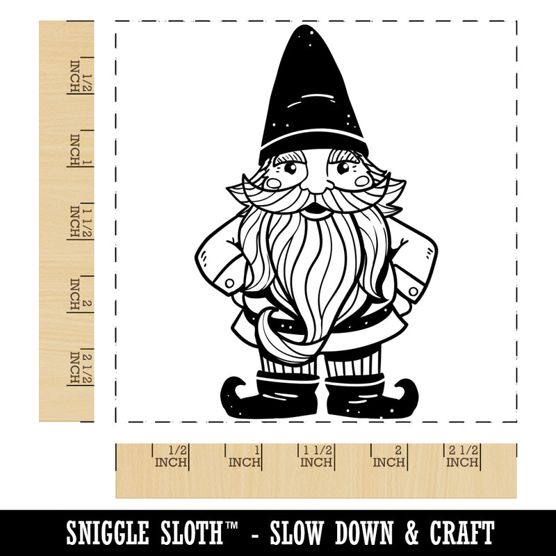 Garden Gnome Square Rubber Stamp for Stamping Crafting