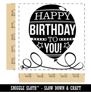 Happy Birthday to You Balloon Square Rubber Stamp for Stamping Crafting