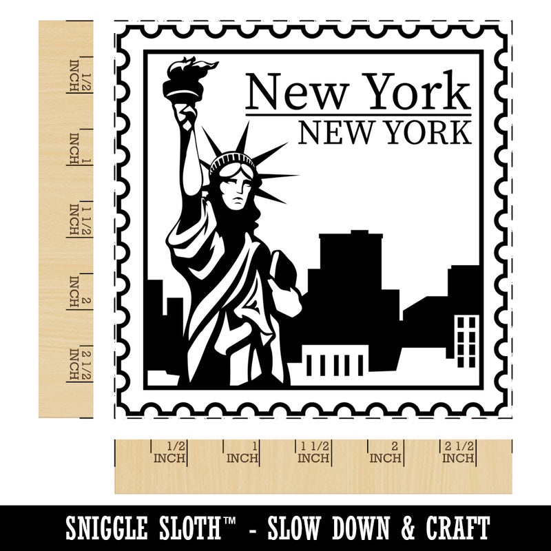 New York Destination Travel Square Rubber Stamp for Stamping Crafting