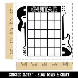 Split Electric Bass Guitar Chord Chart Square Rubber Stamp for Stamping Crafting