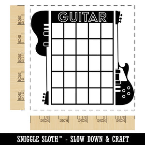 Split Electric Guitar Chord Chart Square Rubber Stamp for Stamping Crafting