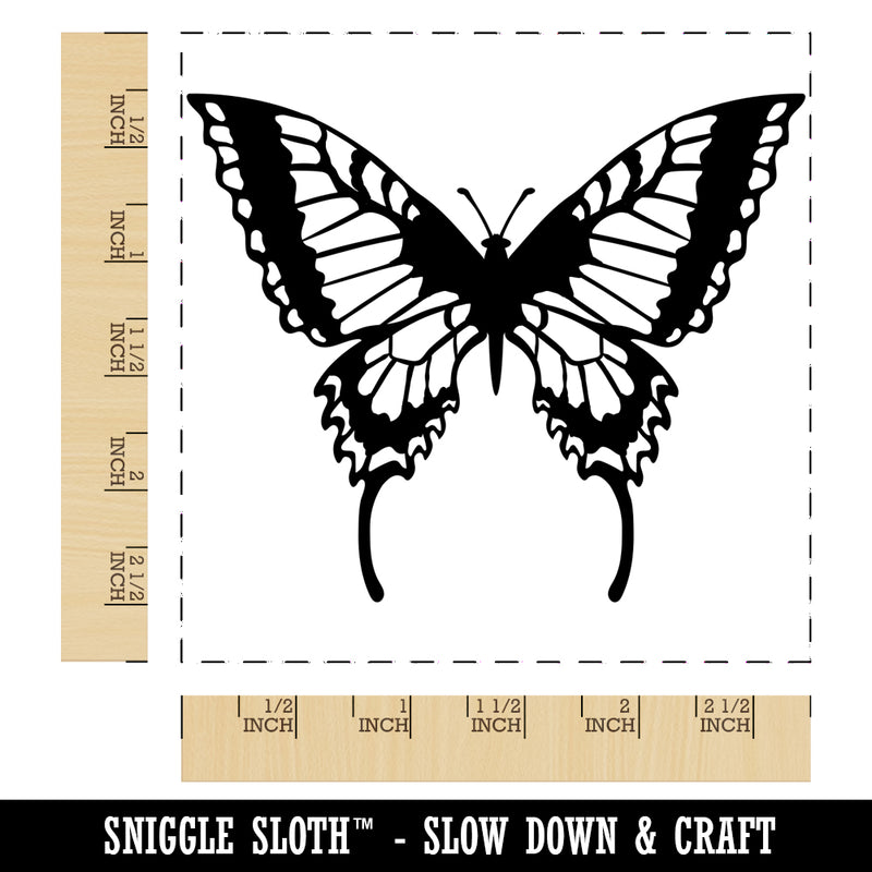 Swallowtail Butterfly Square Rubber Stamp for Stamping Crafting