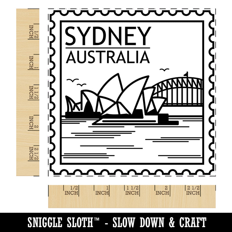 Sydney Opera House Australia Destination Travel Square Rubber Stamp for Stamping Crafting
