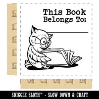 This Book Belongs to Nerdy Owl Square Rubber Stamp for Stamping Crafting