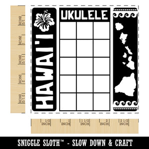 Ukulele Hawai'i Hawaii Chord Chart Square Rubber Stamp for Stamping Crafting