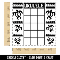 Ukulele Honu Sea Turtle Chord Chart Square Rubber Stamp for Stamping Crafting