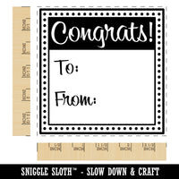 Congrats To From Congratulations Square Rubber Stamp for Stamping Crafting