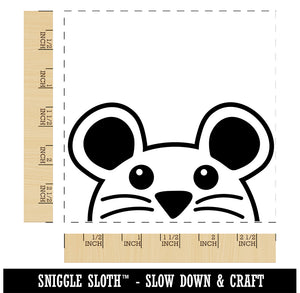 Peeking Mouse Square Rubber Stamp for Stamping Crafting