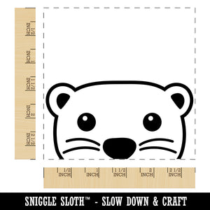 Peeking Otter Square Rubber Stamp for Stamping Crafting