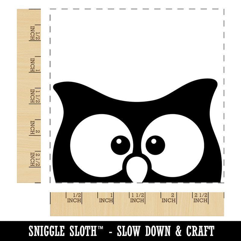 Peeking Owl Square Rubber Stamp for Stamping Crafting