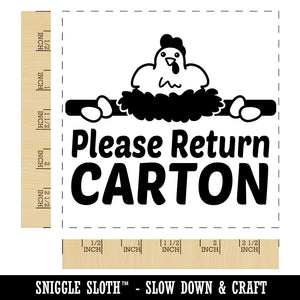 Please Return Carton Chicken Egg Square Rubber Stamp for Stamping Crafting