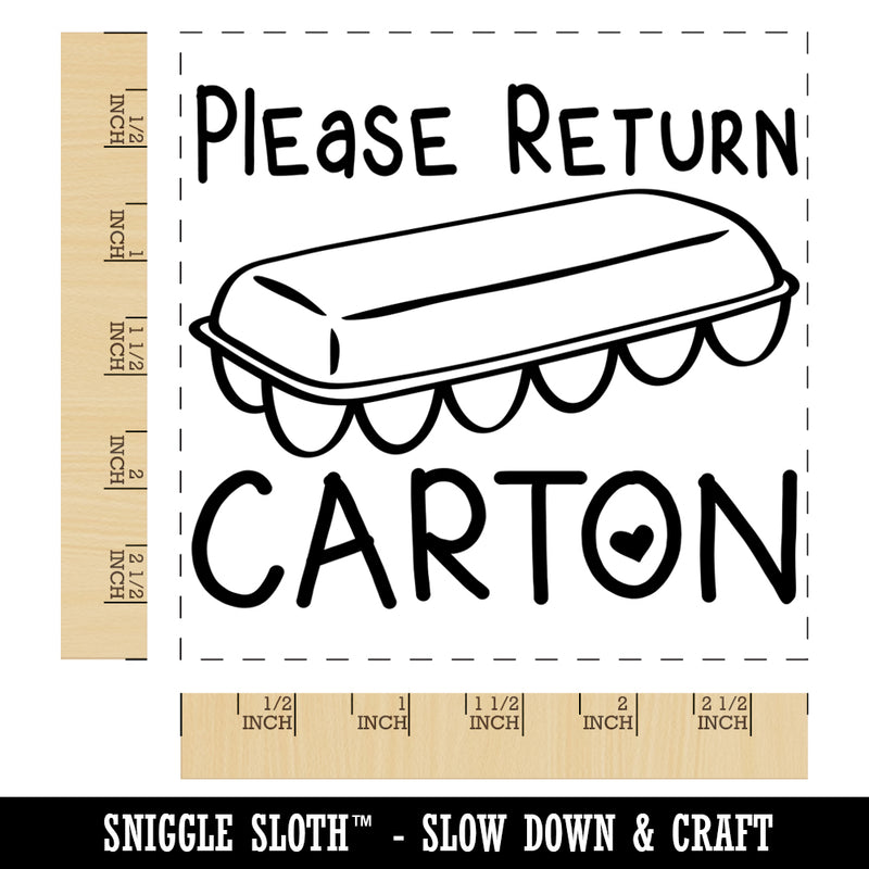 Please Return Egg Carton Heart Square Rubber Stamp for Stamping Crafting