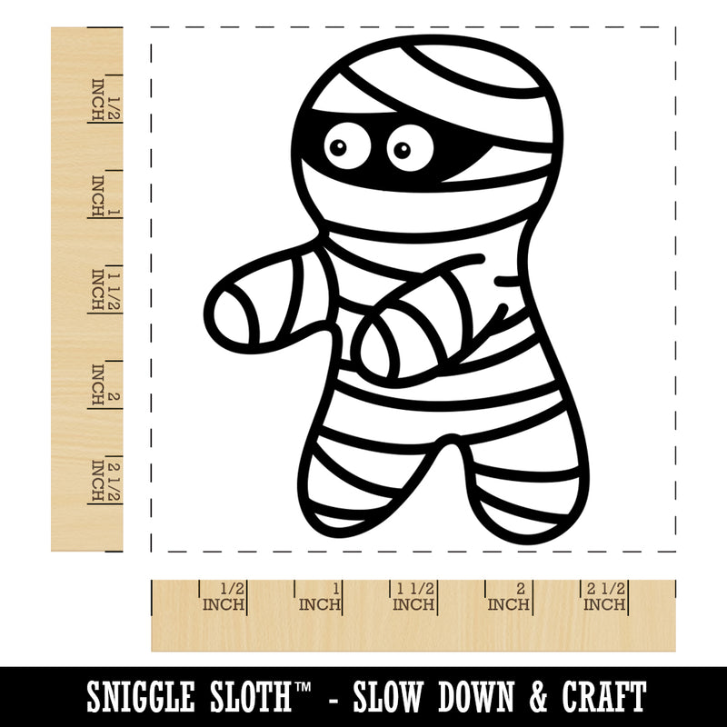 Scared Halloween Mummy Square Rubber Stamp for Stamping Crafting