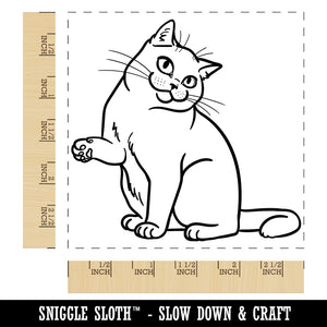 Affectionate British Shorthair Square Rubber Stamp for Stamping Crafting