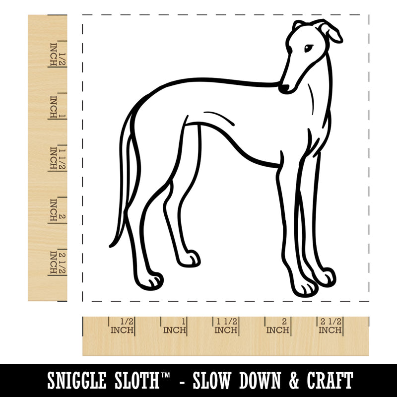 Affectionate Greyhound Pet Dog Square Rubber Stamp for Stamping Crafting