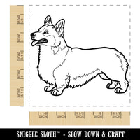 Alert Pembroke Welsh Corgi Pet Dog Square Rubber Stamp for Stamping Crafting