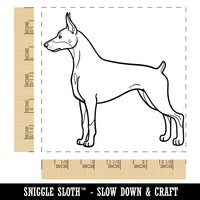 Courageous Doberman Pinscher Pet Dog Square Rubber Stamp for Stamping Crafting