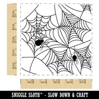 Creepy Spider Web Halloween Square Rubber Stamp for Stamping Crafting