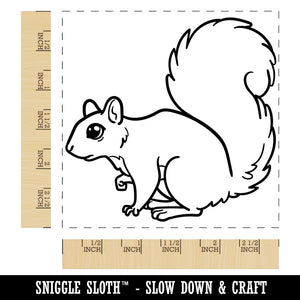 Curious Tree Squirrel Square Rubber Stamp for Stamping Crafting