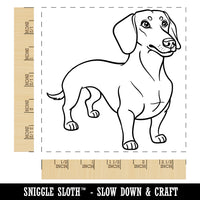 Devoted Dachshund Wiener Pet Dog Square Rubber Stamp for Stamping Crafting