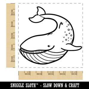 Gentle Blue Whale Square Rubber Stamp for Stamping Crafting