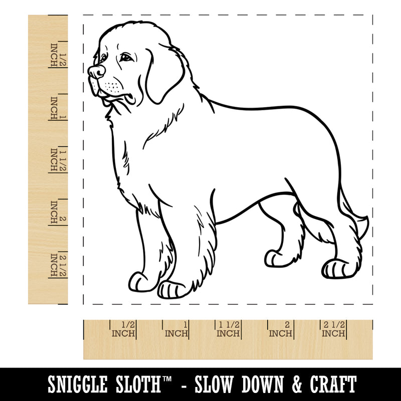 Gentle Newfoundland Pet Dog Square Rubber Stamp for Stamping Crafting