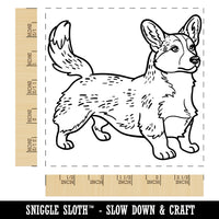 Loyal Cardigan Welsh Corgi Pet Dog Square Rubber Stamp for Stamping Crafting