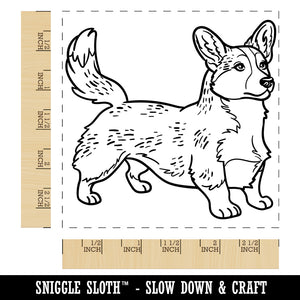 Loyal Cardigan Welsh Corgi Pet Dog Square Rubber Stamp for Stamping Crafting