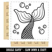 Mermaid Tail Swimming with Bubbles Ocean Sea Square Rubber Stamp for Stamping Crafting
