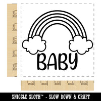 Rainbow Clouds and Baby Square Rubber Stamp for Stamping Crafting