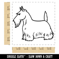 Serious Scottish Terrier Pet Dog Square Rubber Stamp for Stamping Crafting