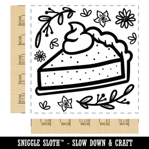 Slice of Pumpkin Pie Fall Thanksgiving Square Rubber Stamp for Stamping Crafting