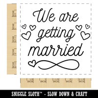 We Are Getting Married Wedding Hearts Square Rubber Stamp for Stamping Crafting