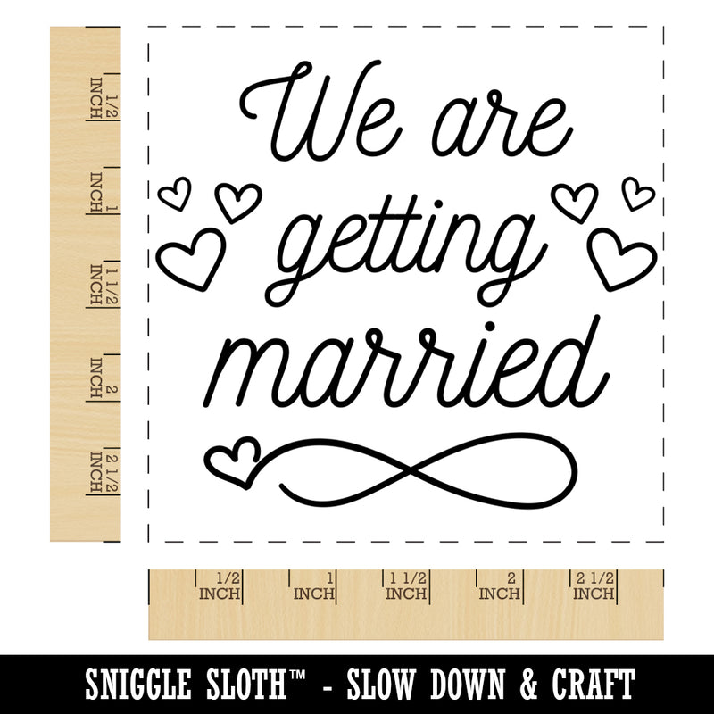 We Are Getting Married Wedding Hearts Square Rubber Stamp for Stamping Crafting
