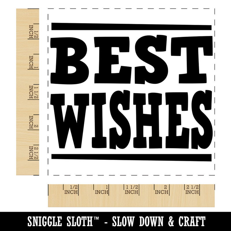 Best Wishes Fun Text Square Rubber Stamp for Stamping Crafting