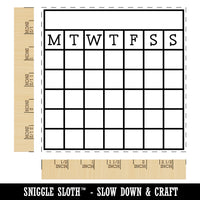 Blank Calendar Monday Start Goal Habit Tracker Square Rubber Stamp for Stamping Crafting